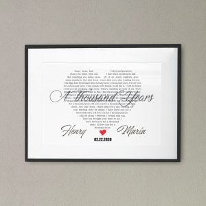 Heart-Shaped Wedding Song Framed Matted Print