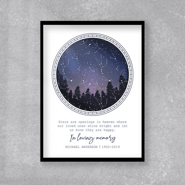 In Loving Memory Custom Star Map Art Print