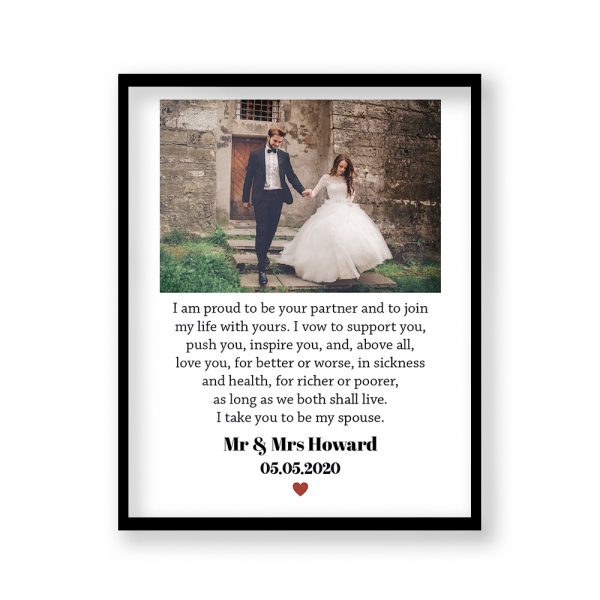 Newlyweds Wedding Vows Anniversary Photo Framed Print