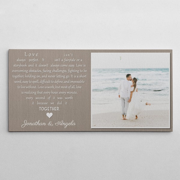 Love Isn’t Always Perfect Heart Shaped Custom Canvas Print