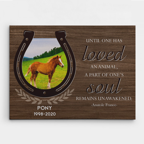 “Until One Has Loved An Animal” Horse Memorial Canvas Print