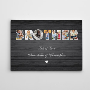 Brothers Photo Collage Custom Canvas Print