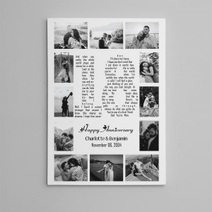 Personalized 18 Years Anniversary 12 Photo Collage And Song Lyrics Canvas Print