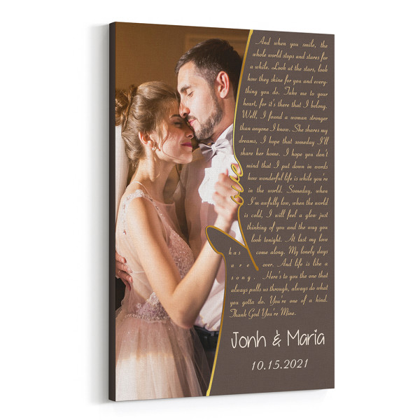 Personalized Photo And Song Lyrics Canvas Print
