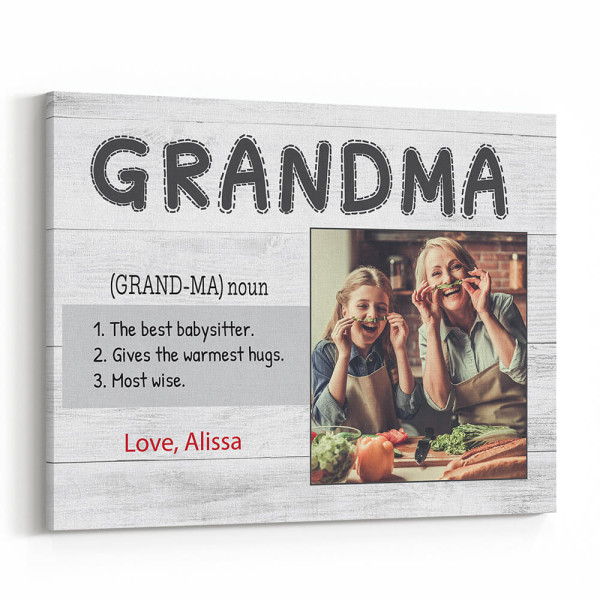 Grandma Definition Canvas Print - Custom Photo