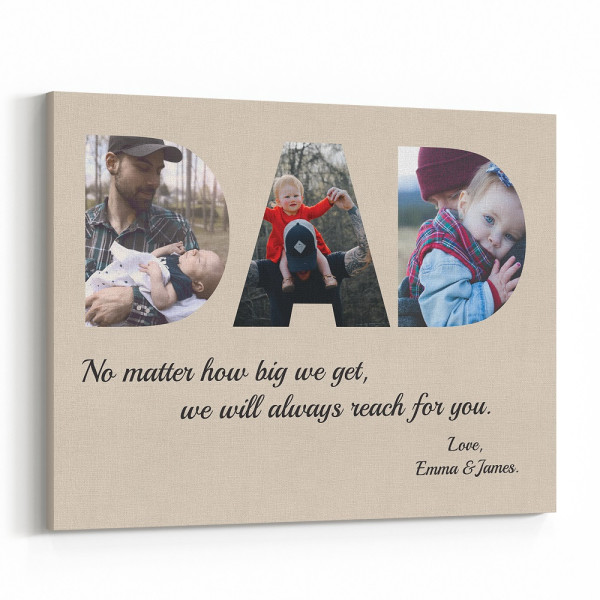 DAD Custom 3 Photo Canvas Gift