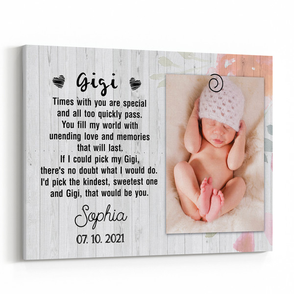 Grandma Gigi Personalized Photo Canvas Print