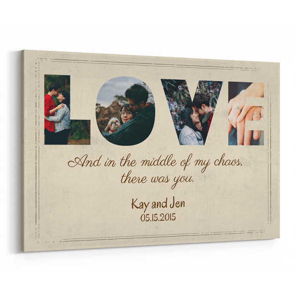 LOVE Custom Photo Canvas - Custom Anniversary Gift