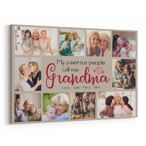 My Favorite People Call Me Grandma – Photo Collage Canvas Print
