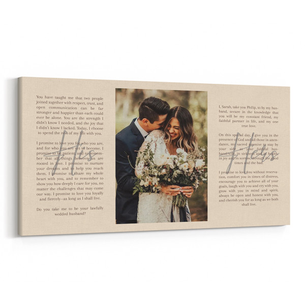 Wedding Vow His And Her Personalized Photo Canvas Print