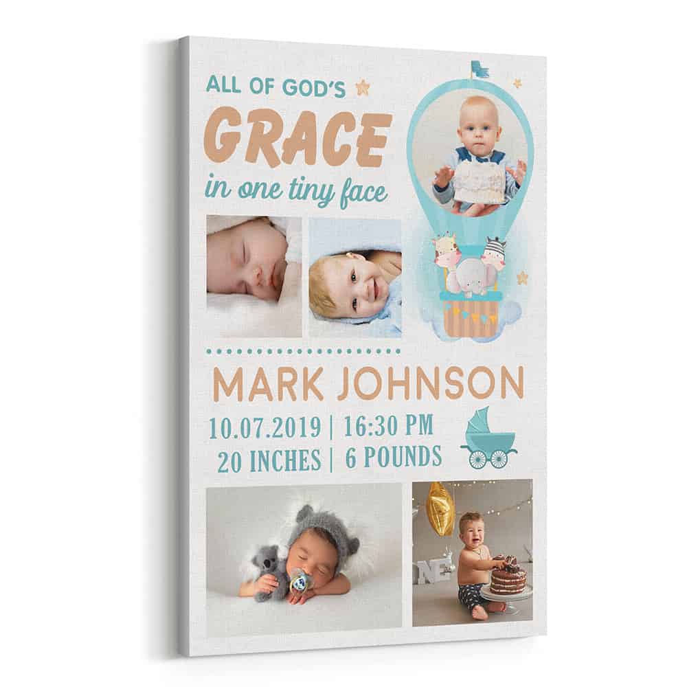 All Of God’s Grace in One Tiny Face Custom Photo Canvas Print