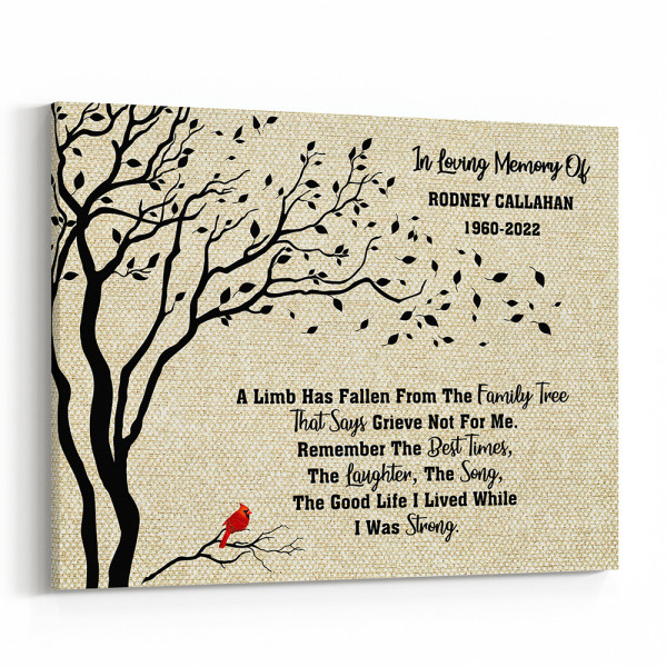 A Limb Has Fallen - Cardinal Memorial Custom Canvas Print