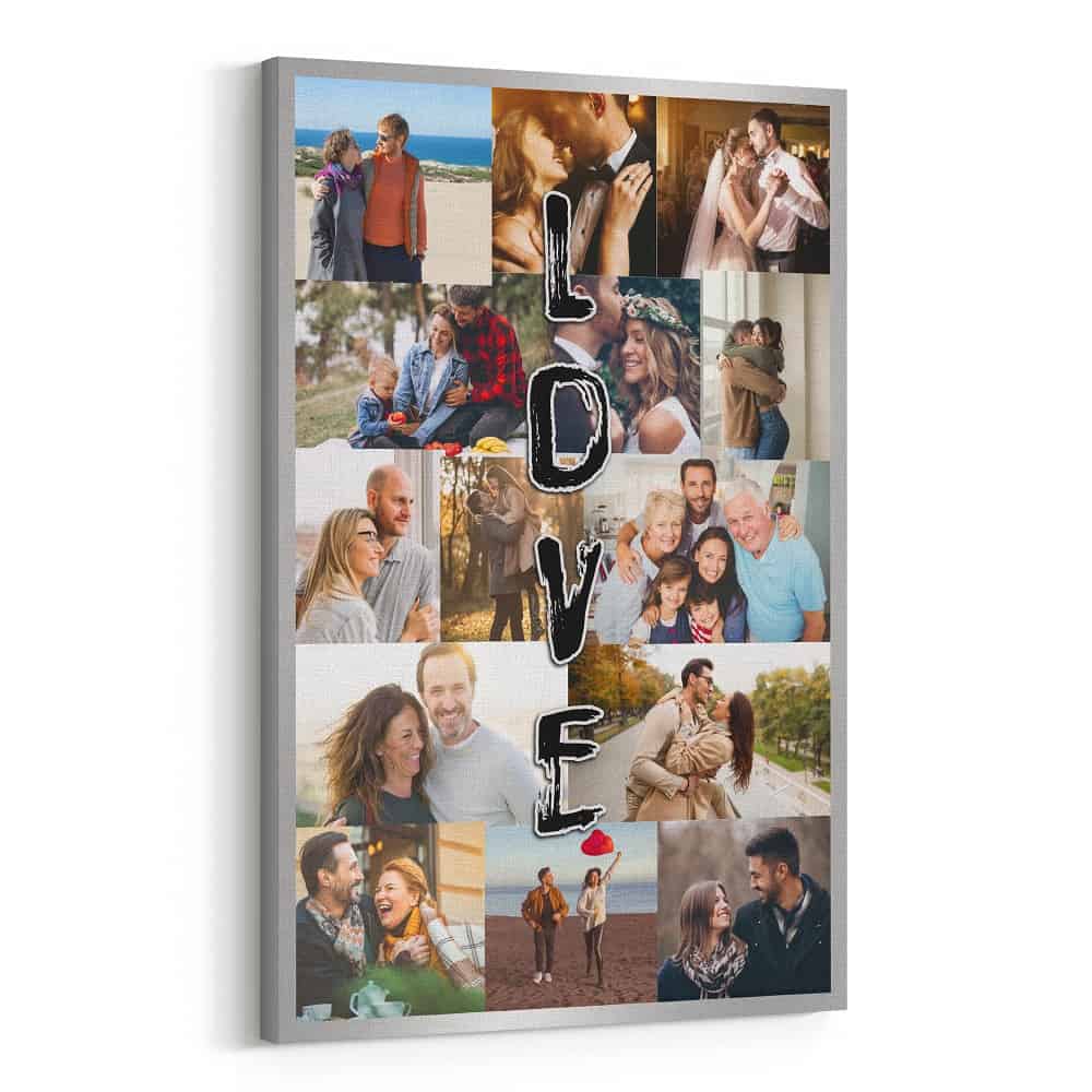 Vertical Love Photo Collage Canvas Print