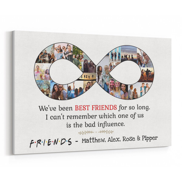 Best Friend Infinity Photo Collage Canvas Print