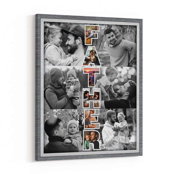 Father Art Custom Photo Collage Canvas Print