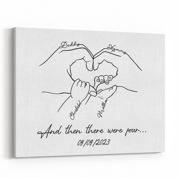 Personalized Family Hands Canvas Print