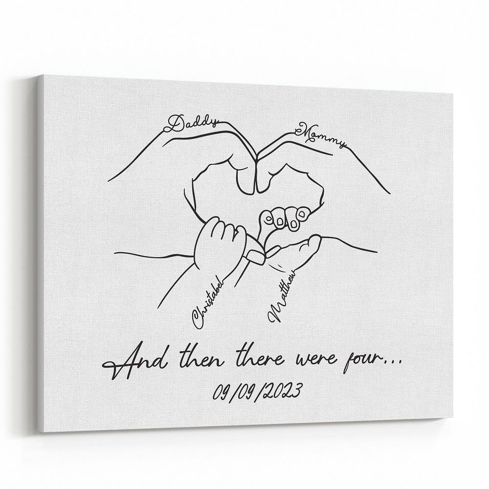 Personalized Family Hands Canvas Print