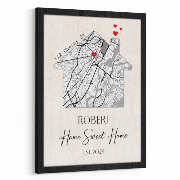 Home Sweet Home Custom Map Canvas Print