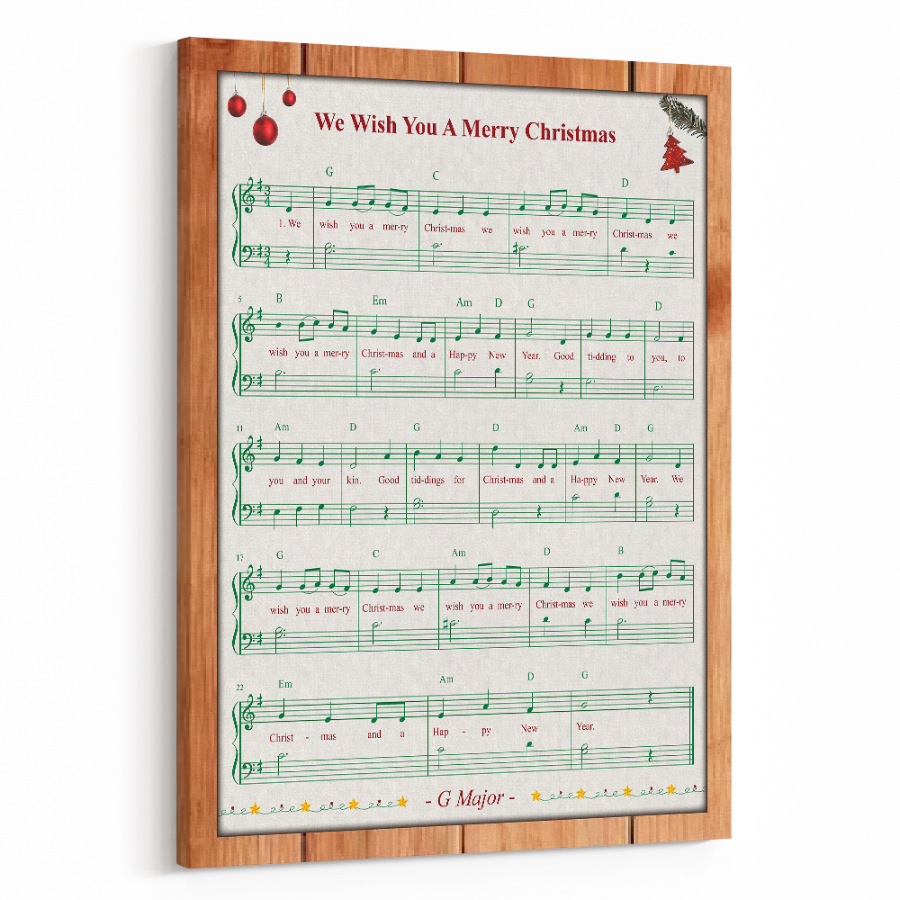 Christmas Sheet Music Canvas Print