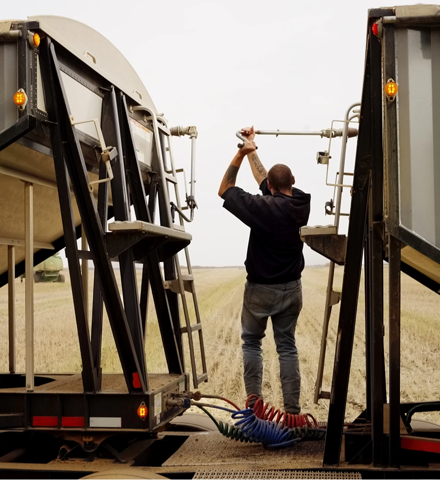 Man working on a loader