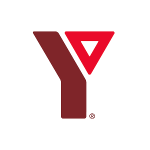 YMCA logo featuring a red triangle and maroon letter Y
