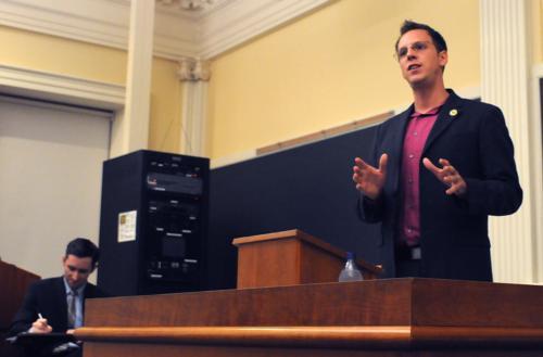 The LGBT Political Coalition, the Republican Club, and the College Democrats presents “Gay Voters and the 2008 Election,” a debate between the Stonewall Democrats and the Log Cabin Republicans last night in Harvard Hall.