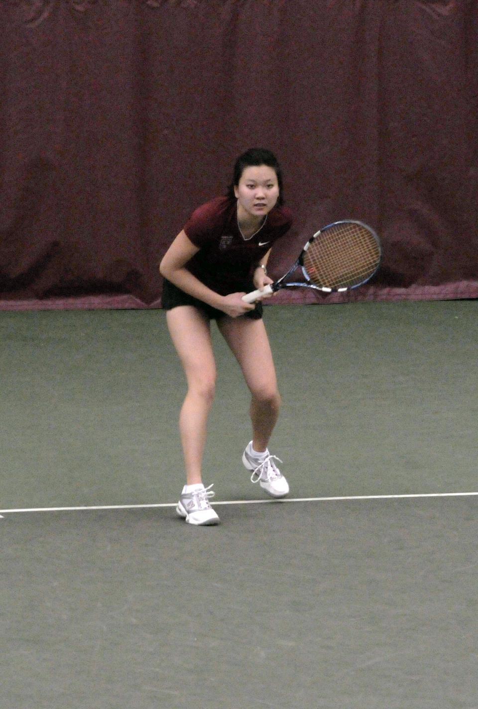 Sophomore Hideko Tachibana, shown here in earlier action, turned in four straight-set wins over the weekend, as the No. 54 women’s tennis squad improved to 2-0 in league play with defeats of Cornell and Columbia. Tachibana held down the No. 2 singles and No. 1 doubles spots for Harvard. which is now 7-6 on the year.