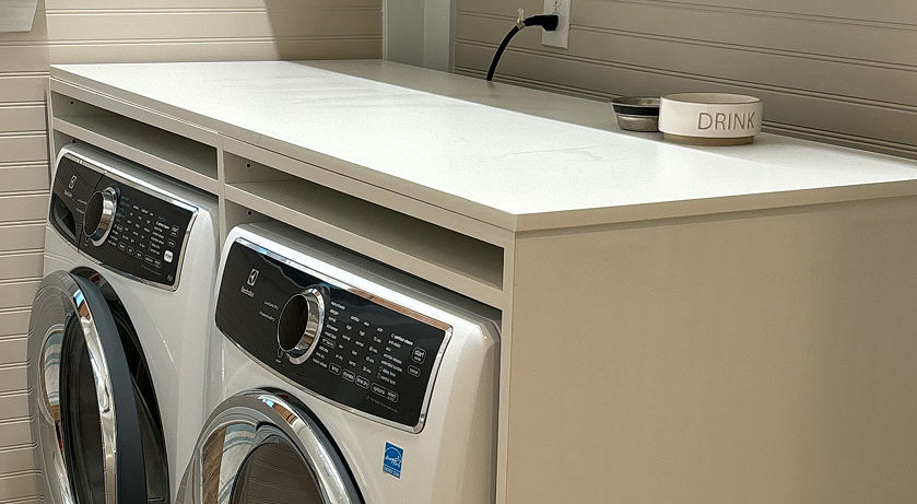 Tip 1: Add a countertop over your washer and dryer