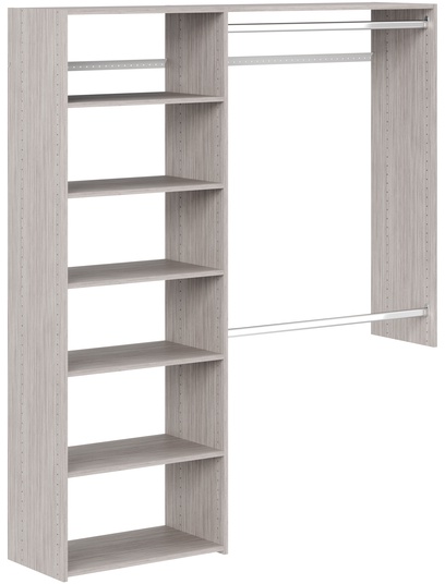 3' to 5' Deluxe Plus Closet Kit - Weathered Grey