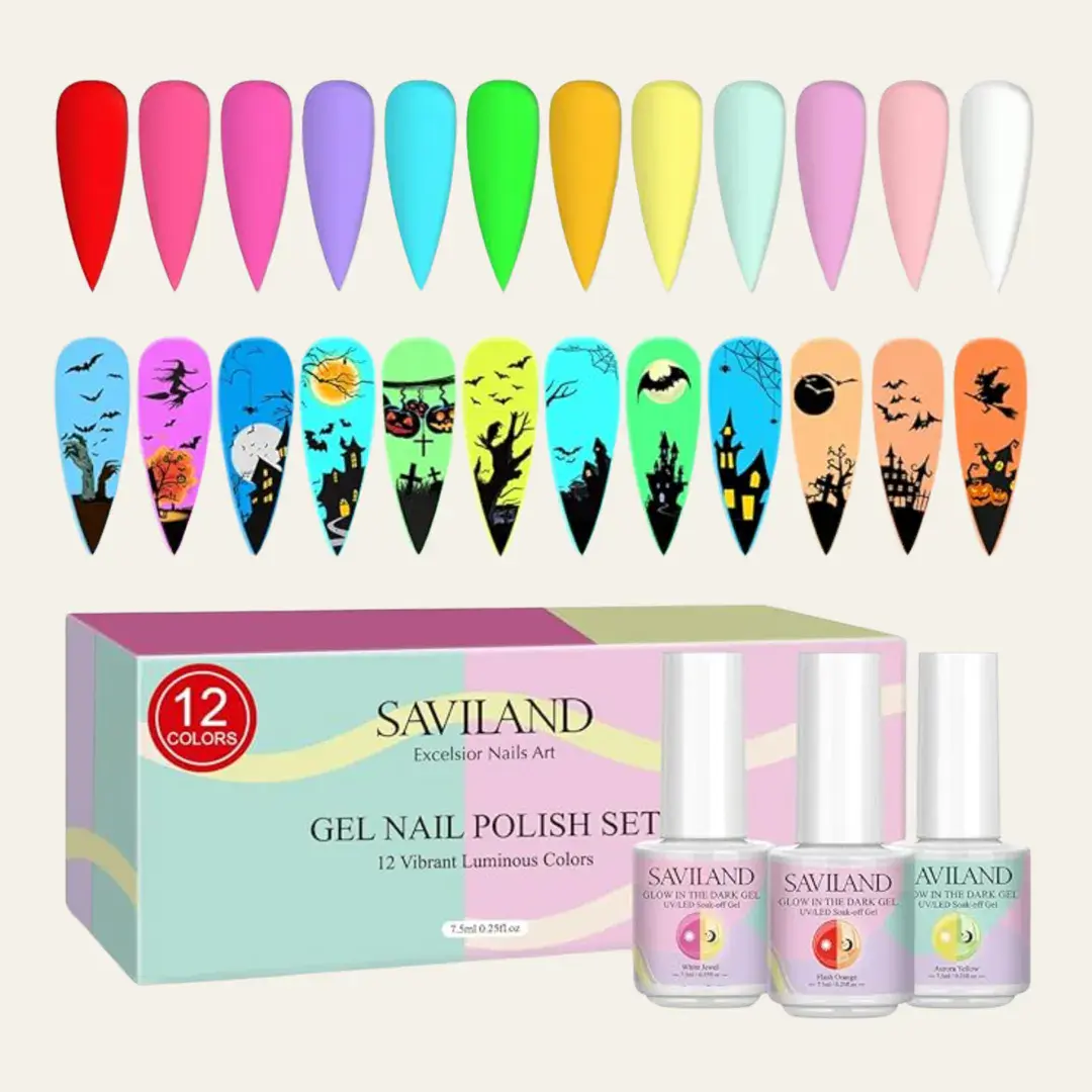 Halloween Glow in The Dark Gel Nail Polish Set