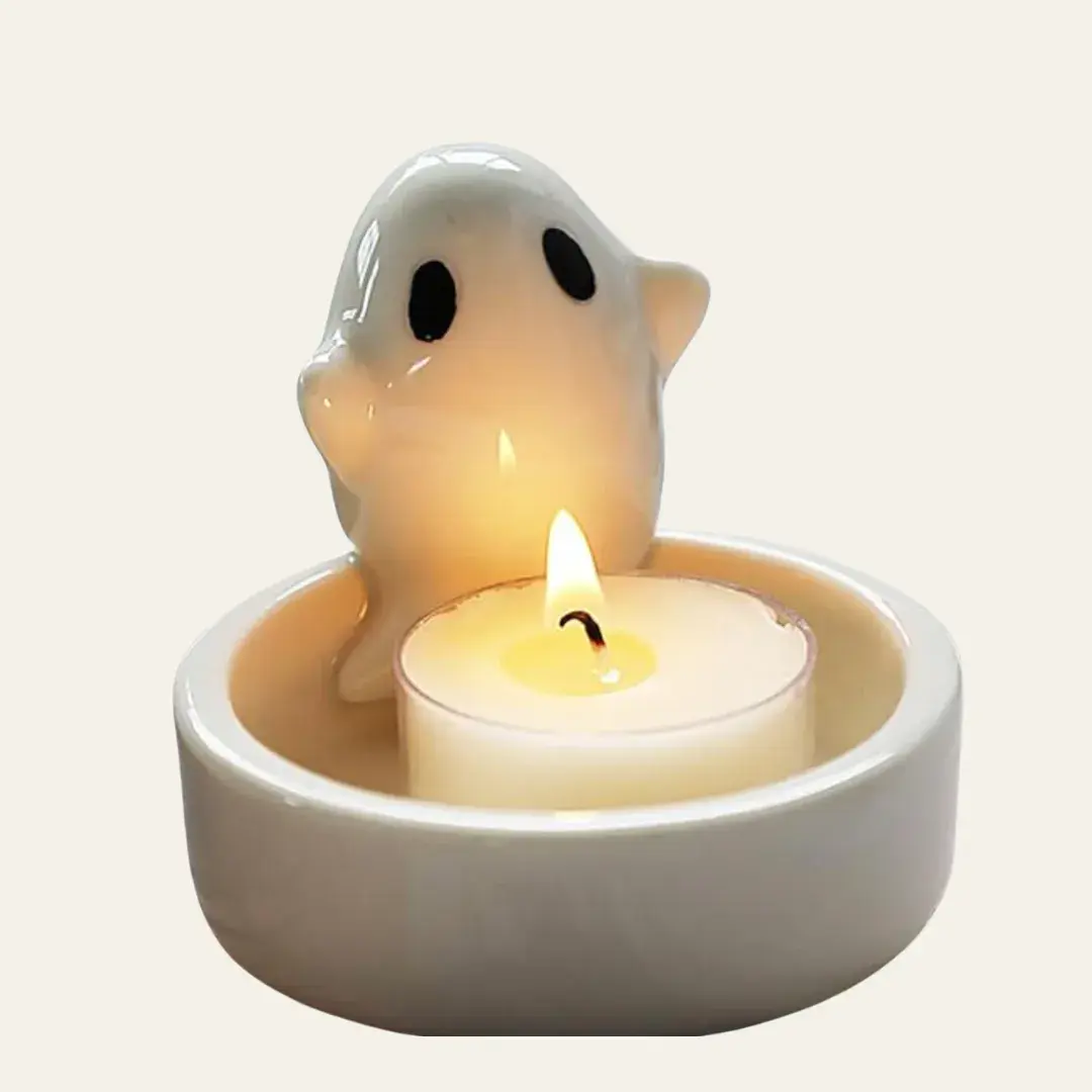 White Ghost Candle Holder