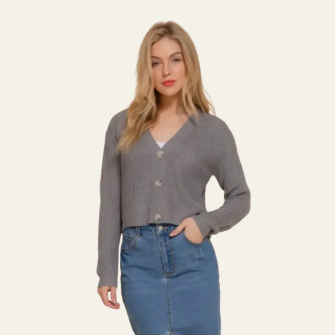 Long-sleeve V-Neck Sweater Cardigan