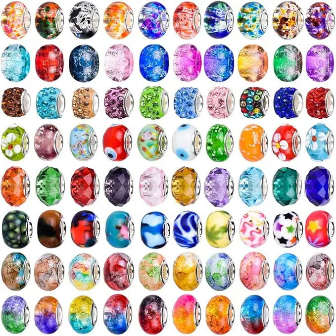 120 Pieces Assorted European Craft Beads