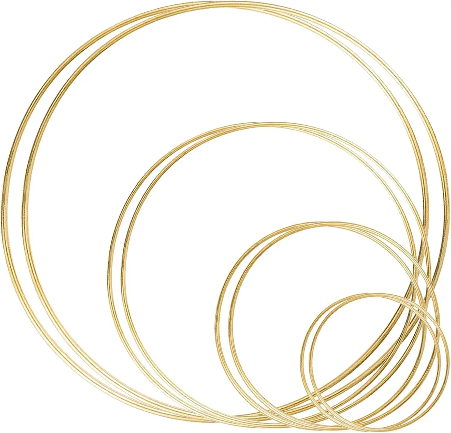 8 Pack Macrame Gold Hoop Rings