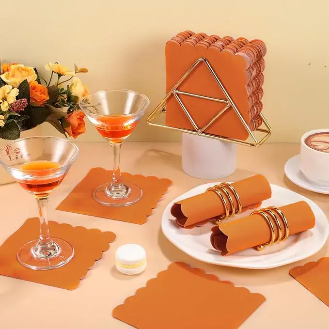 Orange Napkins Scalloped