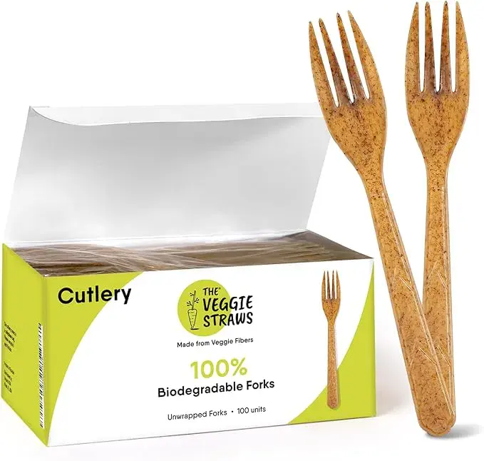 Biodegradable Forks Made of Vegetable Fibers