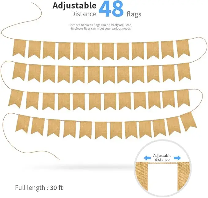 Burlap Banner 48 Pcs
