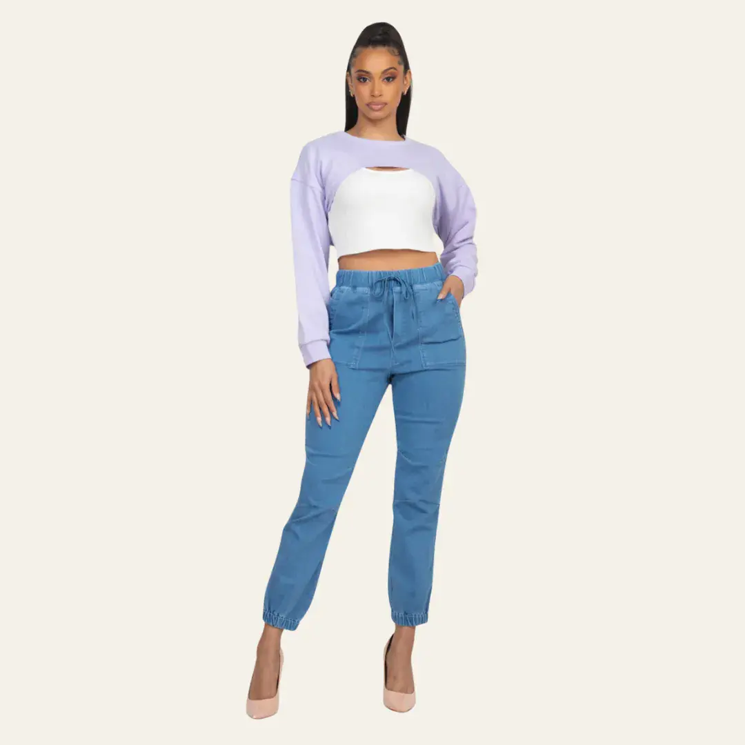 Ribbed Sleeveless Top With Shrug Sweater