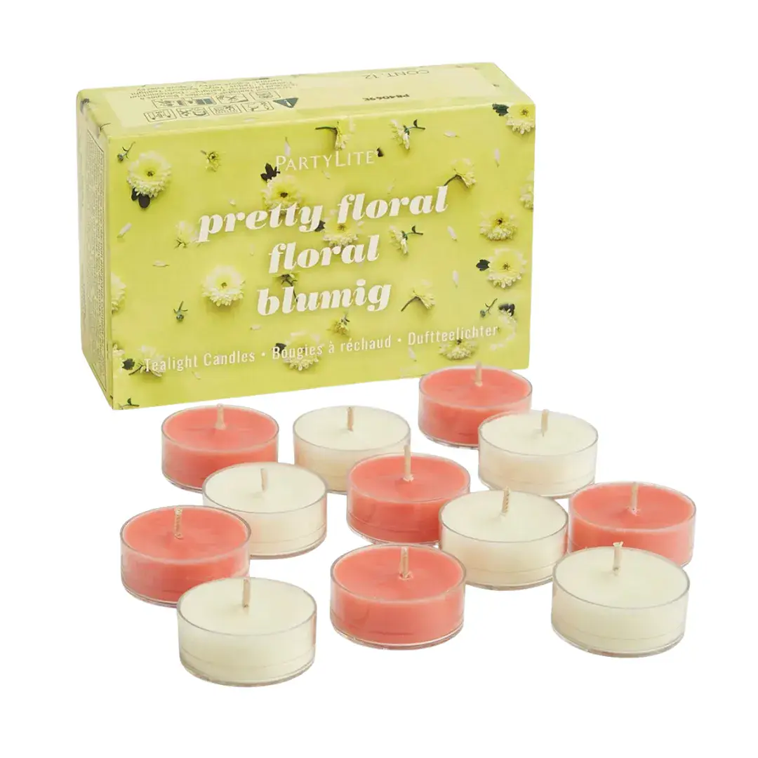 Pretty Floral 12-Piece Tealight Candles Sampler