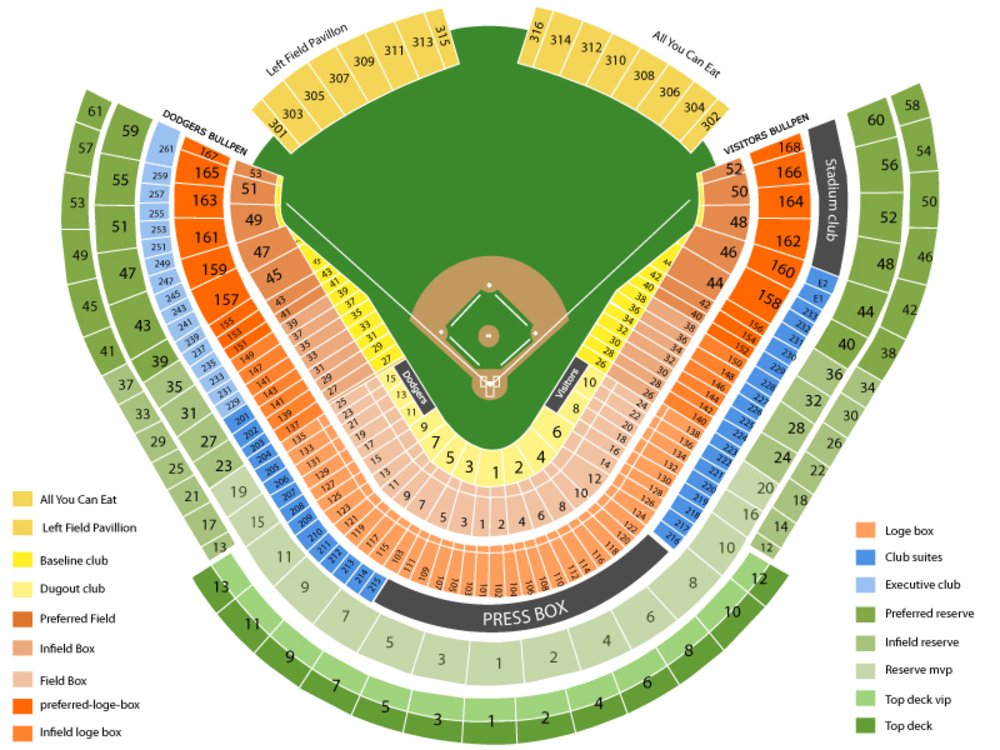 La Dodgers Stadium Map La Dodgers Stadium Map
