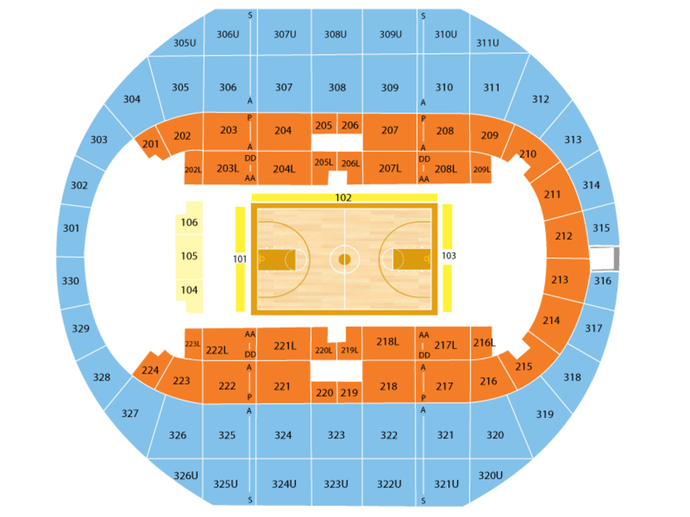 Kennesaw State Owls at Alabama Crimson Tide Basketball Venue Map