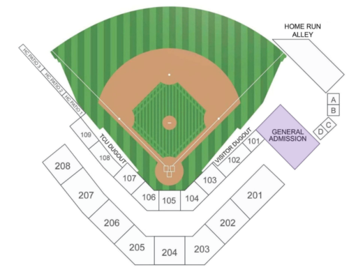 Lupton Stadium at TCU Seating Chart
