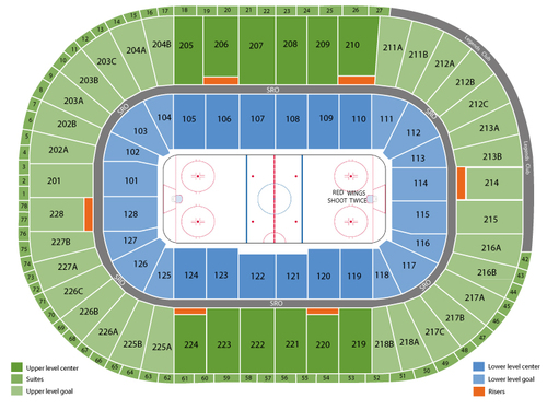 NHL Western Conference Semifinals: Chicago Blackhawks at Detroit Red Wings - Game 6 (If Necessary) Venue Map