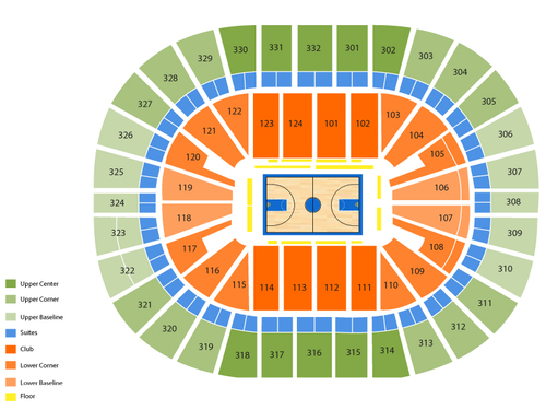 Boston Celtics at New Orleans Pelicans Venue Map