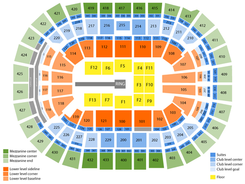 WWE Live Holiday Tour Venue Map