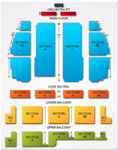 DeYor Performing Arts Center Seating Chart