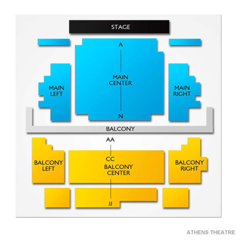 Athens Theatre seating map and tickets