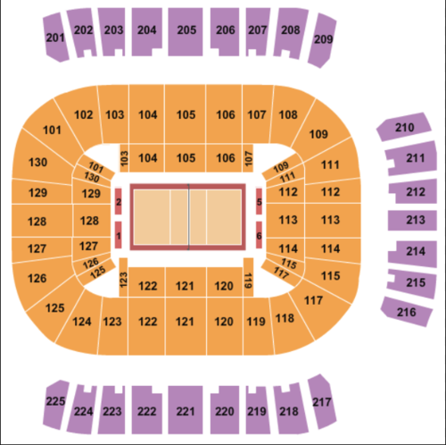 Carolina Volleyball Center Seating Chart