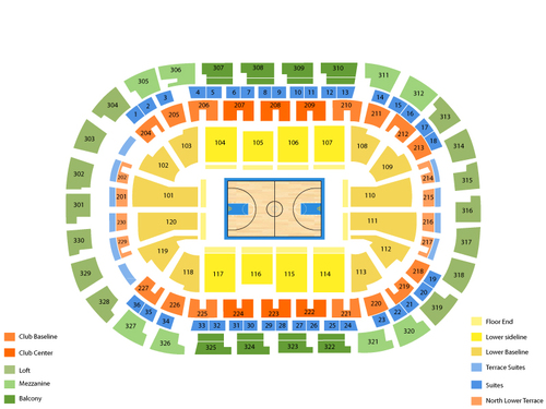 Atlanta Hawks at Oklahoma City Thunder Venue Map