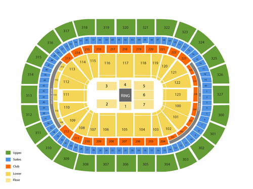 AEW presents Dynamite & Collision Venue Map